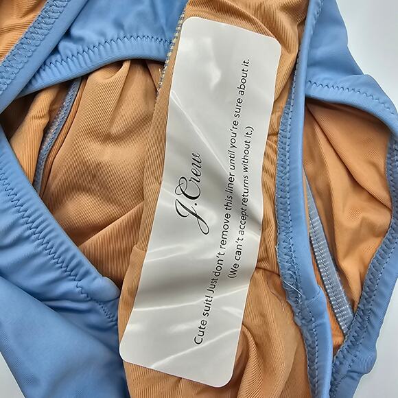 J. Crew Womans size 22 Ruched Square Neck One Piece Swimsuit Cheeky Blue NEW - Picture 5 of 8